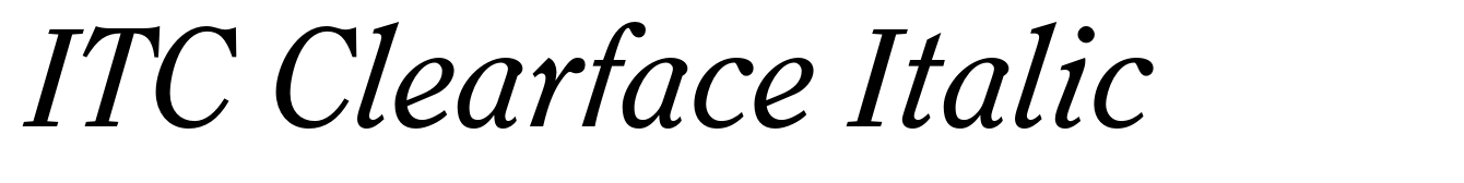 ITC Clearface Italic